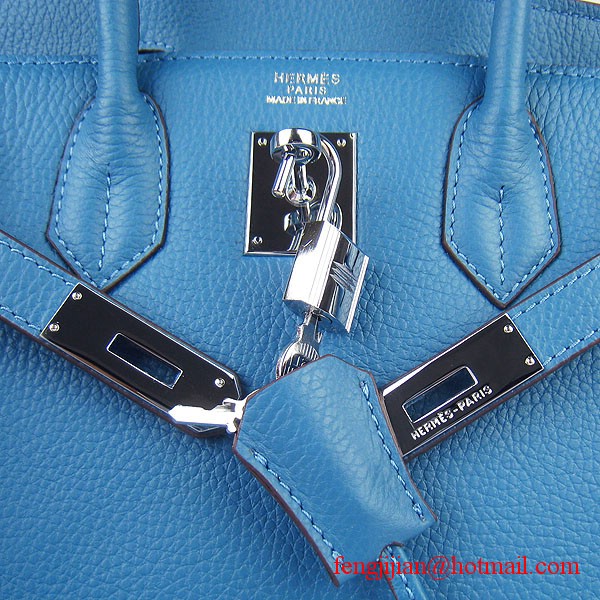 Hermes Birkin 30cm Togo Leather Bag Blue 6088 Hermes Birkin 30cm Togo Leather Bag Blue 6088